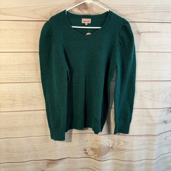Carol Rose Green Crew Neck Sweater Size Large - Picture 1 of 9